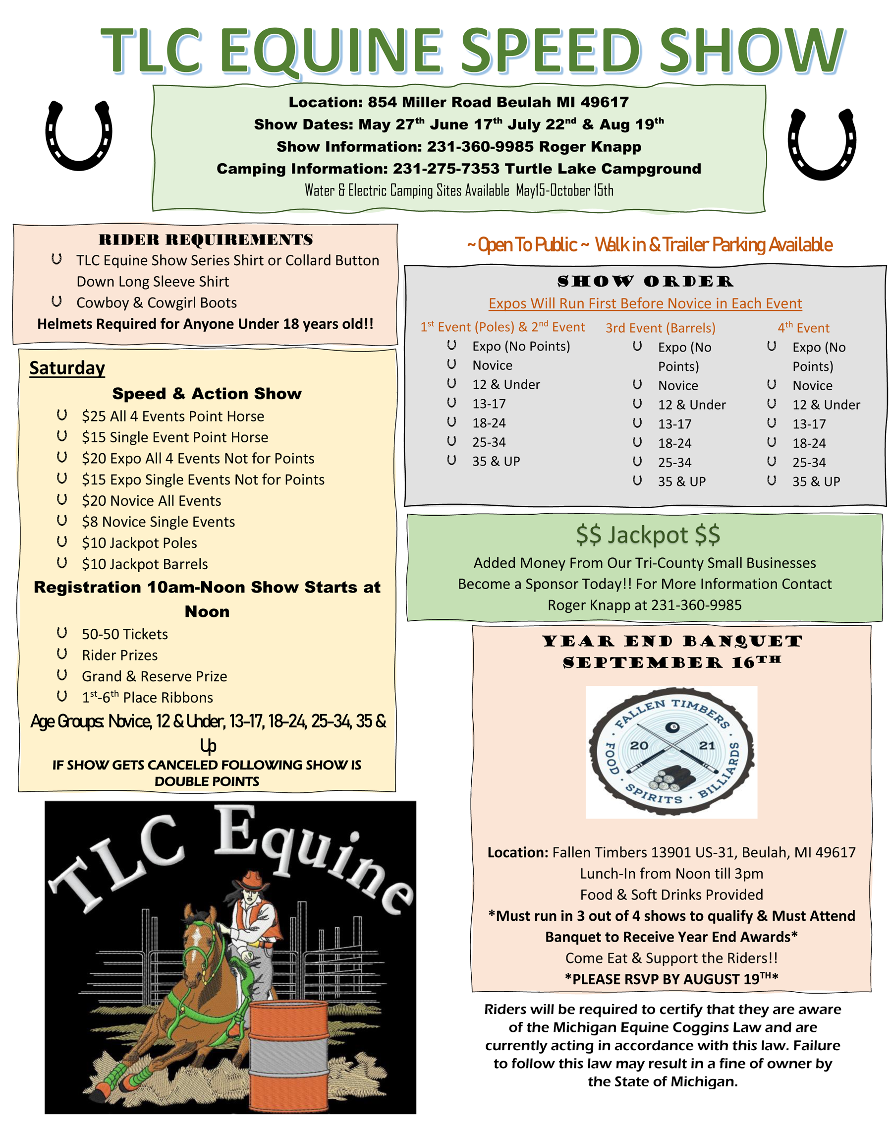 TLC Equine Speed show at Turtle Lake Campground