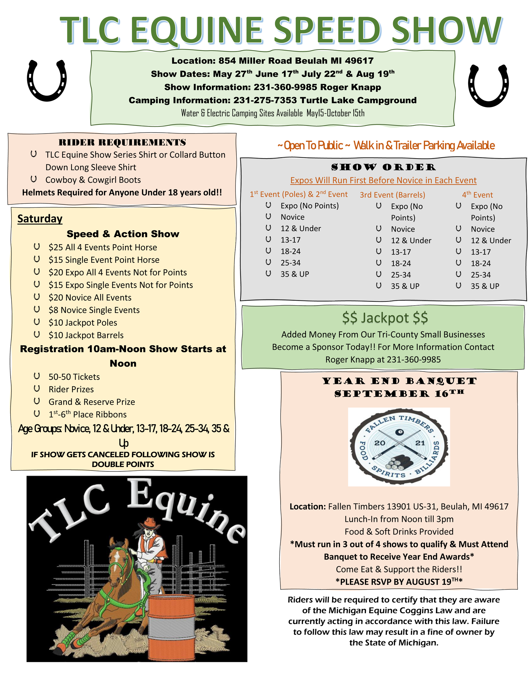 TLC Equine Speed show at Turtle Lake Campground