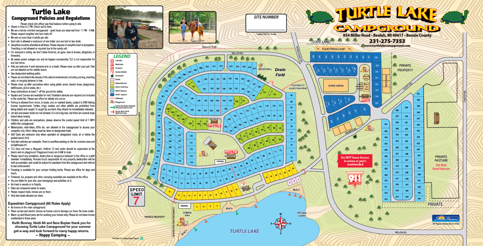 Campground Map | Turtle Lake Camp Map | Camping in Michigan